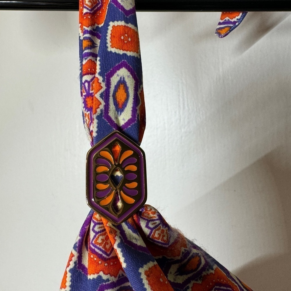OndadeMar Orange & Purple Patterned Triangle Bikini Top - Picture 4 of 15